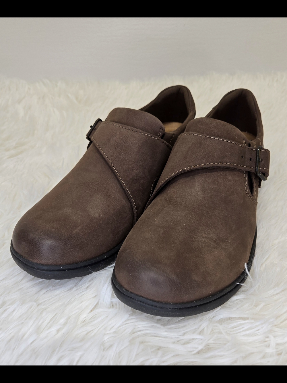 Clarks Collection Carleigh Jazz brown leather slip on loafers size 5